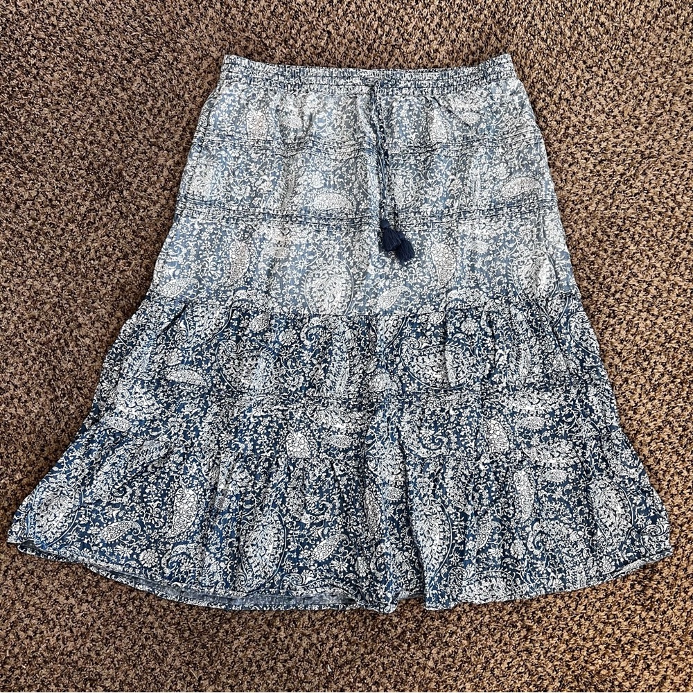J.Jill - Blue Patterned Women's Skirt - Size LP